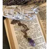 Anhänger Halsketten NM35268 Halskette mit rohem Amethyst-Kristall, rauer Hippie-Zigeunerschmuck, Witchy Electroformed Boho Layering240F