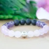 MG0958 DAINTY HEMATITE BEADED JAKNING Natural ädelsten Stackande armband Crystal Stretch Emf Protection Armband289m