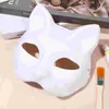 Masques de fête Masque de mascarade de chat DIY Blanc Blanc Cosplay Visage Halloween Papier Non Peint Animal Décorer Costume Mache 230923