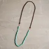 Kedjor nm21726 Bohemian flätad läderkrage halsband sten rondelle pärlor handgjorda smycken för kvinnor