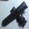 Nuovo cinturino da uomo in pelle marrone nero da 24 mm con trama di coccodrillo Qualità di prima classe 211n