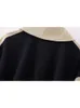 Женская куртка из смесовой шерсти PB ZA Женская мода в стиле пэчворк Тренч в винтажном стиле с длинным рукавом Однобортный карман Повседневная женская верхняя одежда Chic 230923
