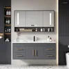 Bathroom Sink Faucets Solid Wood Simplicity Modern Stone Plate Cabinet Smart Wash Basin Combination Washbasin