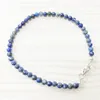 MG0148 HELA NTURAL LAPIS LAZULI ANKLET HANDAMDE STONE KVINNA MALA PEADS ANKLET 4 MM Mini Gemstone Jewelry237T