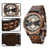 Wristwatches Wood Wrist Watch For Men Luminous Multifunction Fashion Wooden Quartz Chronograph Calendar Reloj Madera Hombre