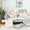 Pillow Tufted Boho Decor Cover Wool Woven Geometric Tassel Case Sofa Bed Living Room Decorative No Core