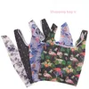 أكياس التسوق 5pcs/الكثير من الأزياء طباعة فلامنغوس قابلة للطي حقيبة إيكو قابلة لإعادة الاستخدام كرتون حقيبة الأزهار الأزهار حقائب اليد الكبيرة