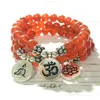 MG0980 A Grade Carneool Kralen Yoga Armband Natuurlijke Edelsteen Handgemaakte Armband voor Vrouwen Meditatie Mala Bracelet169i