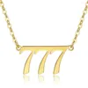 Pendant Necklaces Metal Angel Number Necklace 111 222 333 444 555 666 777 888 999 For Women Men Lucky Chain Jewelry Gift