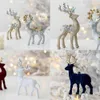 Weihnachtsdekorationen 1 Stück Simulation Rentier Hirsch Weihnachten Elch Ornament Garten Home Decor Craft Geschenk Sika Plüschtier 230923