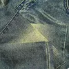 Calça de tamanho grande masculino Hip Hop High Street Jeans masculinos Slim Fit Feet Troushers com buracos quebrados Trend Star Mesma calça de estilo i9483