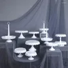 Bakeware Tools White Lace Metal Cake står för att baka kaffe Restaurang Tabellervaror Cupcake dekorera plattor Set hem servis