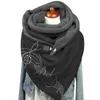 Foulards de luxe pour femmes hiver impression bouton châles chaud doux mode enveloppe courte écharpe