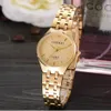 Chenxi marca dourada relógios de quartzo feminino pulseira de aço relógio feminino moda casual relógio de cristal presente pulso watch253s