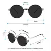 Lunettes de soleil de mode Cadres Ceofy Clip élégant rond sur lunettes de soleil polarisées Femmes Hommes Rétro Marque Designer Lunettes Cadre Magnétique Multifonction CD6816 230923