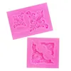 Baking Moulds 1PC Baroque Style Curlicues Scroll Lace Fondant Silicone Mold Relief Flower Mould Filigree 3D Sculpted Decoration 230923