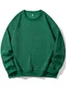 Felpe con cappuccio da uomo 2023 Autunno Felpe di base Uomo O-Collo Spalla abbassata Manica lunga Solido Verde Casual Pullover Felpa con cappuccio Top Large Size 7xl 8xl