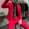 Pakken voor heren Blazers Jasbroek Heren Costum Effen Formeel Werk Zakelijke smoking Mannelijke 2 stuks Casual Terno Bruiloftspak Slim 230923