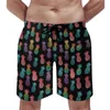 Men's Shorts Pineapple Gym Tiki Cocktail Pattern Classic Beach Graphic Sports Fitness Quick Dry Swimming Trunks Gift