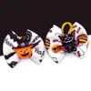 Dog Apparel 1020PCS Pet Hair Bows Bowknot With Rubber Bands Pumpkin Print Supplies For Small Halloween Accessories 230923