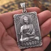 Pendant Necklaces Vintage Silver Plated Buddha Necklace Men's Punk Style Hip Hop Accessories Personality Jewelry Gift