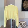 Pulls pour femmes Limiguyue Français jaune vison cachemire pull femmes pulls tricotés doux chaud col en V tricots à manches longues mohair pulls