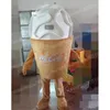 Halloween Ice Cream Mascot Costume Högkvalitativ tecknad temakaraktär Karnival Vuxna storlek Julfödelsedagsfest Fancy Dräkt