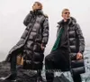 Mens Down Parkas Winter Hanovcrtan damska kurtka gęsta płaszcz ciepła moda swobodna warstwa z kapturem długi klasyczny styl 230923