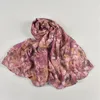 Foulards 180x80cm Femmes Capot Écharpe Bandanna Vintage Bohème Motif Tête Hijab Verdâtre Lily Fleur Wrap Bandeau Foulard Silencieux YR081