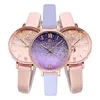 Mode élégante 2021 ciel étoilé Miboni montre à quartz femme améthyste violet étudiants montres verre renforcé minéral belle Wom208l