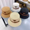 Fashion-Cap Belt Buckle Straw Bucket Hat Fashion Men Women Fitted Hats High Quality Sun Caps301v