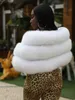 Women's Fur Faux Fur JANEFUR White Fur Shawl Wrap for Women Luxury Elegant Party Wedding Bridal Real Fur Cape 230923