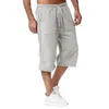 Pantalon en coton pour hommes, pantalon de printemps et d'été, couleur unie, survêtement, Jogging, ample, décontracté, plage, vacances, Capri