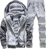 Survêtements pour hommes 2023 hiver épais polaire sweats à capuche hommes décontracté sweats à capuche mâle survêtement 2pc veste pantalon moleton masculino plus taille