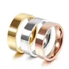 Pierścień designerski Titanium Steel Pierścień 6 mm Gold Rose Srebrne pary mężczyzn i damskie Pierścienie Pierścień Prezentowanie Zebrania Wyspek 163a