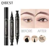 Combinazione ombretto/liner Ombretto nero Eyeliner Matita eyeliner liquida Triangolo Sigillo Timbro Penna Fast Dry Impermeabile 2 in 1 Eyeliner a doppia testa Trucco 230923