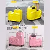 Suitcases Lovely Snail Luggage Can Be Mounted Children's TrolleyBox Female Universal Wheel 20 "24" Suitcase Travel Trailer Aluminium Alloy