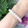 MG0969 8 mm Moonstone Aquamarine Sandwood Bracelet Heart Chakra Healing Crystals Bracet Positive Energy Gift HER254M