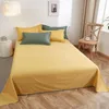 Sängkläder set bomulls täcke täcke lakan nära passande säng madrass skydd mjukt och bekväm fast färg fyrdelar set