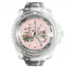 Horloges Transparant siliconen horloge Retro Fiets Spaper Bloem Heren- en dameshorloges Modetrend Quartz Pols