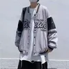 Herrtröjor American Baseball Jacket Autumn Loose Trend Student Casual Mens Outwear High Street Hoodie Streetwear Man