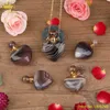 Natural Botswana Ages Stones Heart Parfume Bottle Pendant Halsband Kvinnor Onyx Gemstones Diffuser Injektionsflaskor Guldkedjor Neckor225b