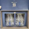 Vinglas Rysk Cobalt Blue Net Crystal Glass Red Cup Whisky Par High Juice Light Luxury Gift 230923