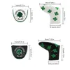 Other Golf Products Good Luck Four Leaf Clover Golf Putter Cover For Mallet Blade Club Waterproof PU Leather Golf Head Cover White Black Protector 230923