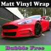 Envoltura de vinilo rojo mate con liberación de aire Matt Vinyl Red Car Wrap Covers Tamaño 1 52x30m Rollo 5x98ft285b