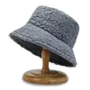 Stingy Brim Hats Winter Warm Bucket Lamb Wool Faux Fur Fisherman Hat Women Thicken Plush Panama Caps Outdoor Keep Fishing Unisex 230916