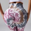 Active Pants Seamless Tie Dye Yoga Leggings Push Up Sport Tights For Women High Waist Gym Compression Stretchy Workout Fitness Clothing