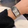 Relógios de pulso Star Style Square Diamond Watch Precision Steel Retangular Casual Women's
