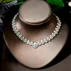 Colar brincos conjunto hibride elegante cz dubai nigeriano casamento africano jóias de noiva 4 pçs mujer cadenas y aretes N-1901