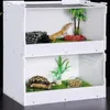 Fournitures pour reptiles Boîte d'alimentation Conteneurs de terrarium en acrylique double couche pour araignée, lézard, grenouille, serpent, petit animal de compagnie, habitat transparent 230923